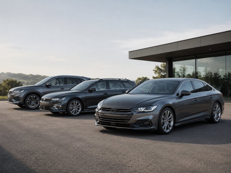 Limousine, Kombi und SUV auf dem Hof von x-automobile in Sonthofen